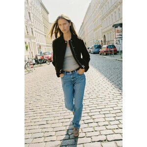 ZARA 100% LEATHER SHORT JACKET